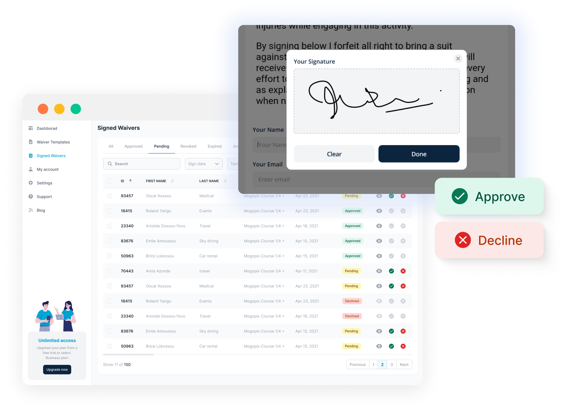 Customized Digital Waivers